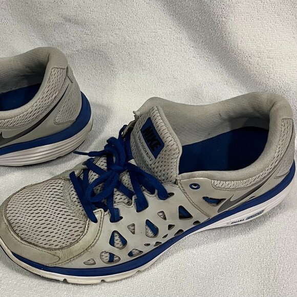 Nike Dual Fusion Run 2 Men SZ 11.5 Grey/Blue Athletic Trainer Shoes 599541-010 - Picture 5 of 6
